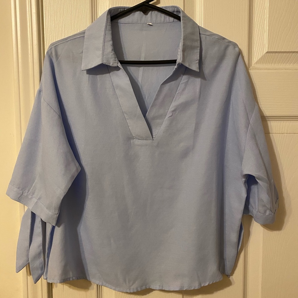 Light blue collared top